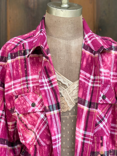 Flared Sleeve Flannel- MAGNOLIA